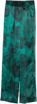 Kiton Pantaloni in seta con stampa - Verde