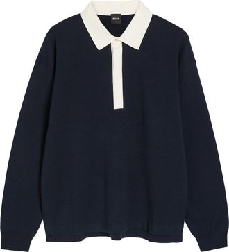 BOSS Boss Cotton and Wool-blend Rugby top - Navy - Xxl