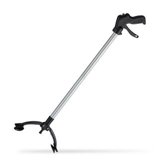 Relaxdays 10x Pinza Raccogli Oggetti, Braccio Prensile, Aiuto Mobilit&agrave; Anziani e Disabili, Alluminio, 88 cm, argento/nero