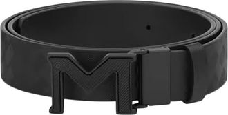 Montblanc Black Logo Cut To Size Reversible Belt