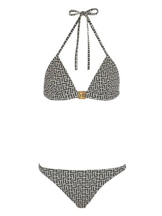 Balmain Bikini met jacquard-patroon - Zwart