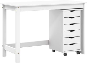 vidaXL Juego De Escritorio Y Armario Rodante Moss 2 Uds. Blanco Vidaxl