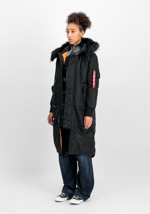 Alpha Industries Winterjacke ALPHA INDUSTRIES Long Fishtail W, Damen, Gr. XS, schwarz, Obermaterial: 100% Nylon; Futter: 100% Nylon; F&uuml;llung: 100% Polyester, Jacken Wi