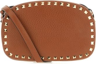 Valentino Garavani Rockstud Small Crossbody Bag - Dames - Schoudertassen - Bruin - ONE Size - Leer - Tassen