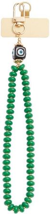 Chelsea28 Evil Eye Beaded Phone Wrist Strap in Green- Gold at Nordstrom