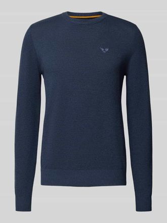 PME Legend Strickpullover mit Logo-Stitching Modell Ricecorn in Marine, Größe XXL