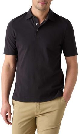 Robert Talbott Walker Short Sleeve Polo in Classic Black at Nordstrom, Size Xx-Large S