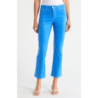 L'agence Tati High Waist Coated Crop Micro Bootcut Jeans in Regatta Blue/White at Nordstrom, Size 23