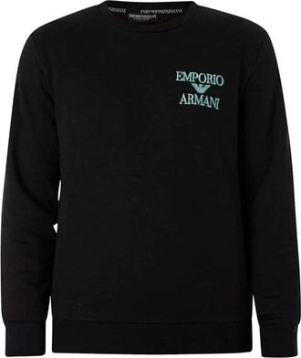 Emporio Armani Iconic Terry Sweatshirt - Heren - Ronde hals truien - Zwart - 2XL - Truien & Vesten