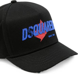 Dsquared2 BCM1013 Gabardine Cotton Baseball Cap - Black
