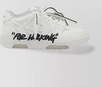 Off-white leather low-top sneakers