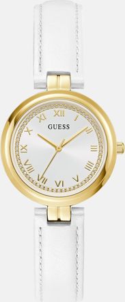 Guess Gold-Tone Analog Leather Watch