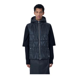 Moncler Vests, male, Black, Size: S Geocamo Flight Quilted Hooded Gilet