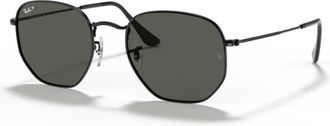 Ray-Ban Hexagonal Metalen Zonnebril - unisex - Zonnebrillen - Zwart - 51 MM - Accessoires