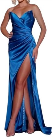 Jovani Averi Long Formal Prom Dress Gown In Blue