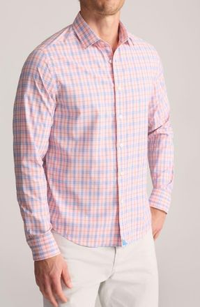 UNTUCKit Plaid Performance Button-Up Shirt in Peach at Nordstrom, Size X-Large