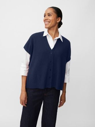 Masai MaLucanne Short Sleeve V-Neck Cardigan in Navy Blazer at Nordstrom, Size Xx-Large