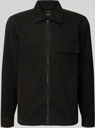 Boss Orange by Hugo Boss BOSS Orange Regular Fit Hemdjacke aus reiner Baumwolle Modell M_LORUM in Black, Größe XXXL