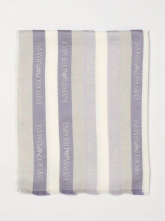 Emporio Armani Sciarpa Emporio Armani in misto modal a righe con logo jacquard