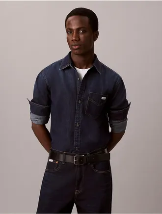 Calvin Klein Jeans Calvin Klein Mens Classic Denim Shirt - Blue - XL