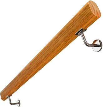 OEM Barandilla De Madera Antideslizante Para Altillos Interiores - 2 Soportes De Acero Inoxidable, 30 Cm De Longitud