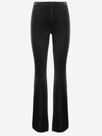F.it stretch fluwelen broek met uitlopende pijpen