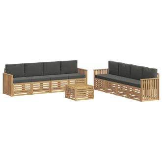 vidaXL Set Di Divani Da Esterno 9 Pz Bianco E Antracite Poliestere Vidaxl