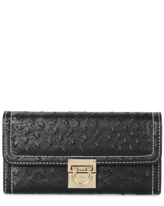 Tiffany & Fred Classic Ostrich-Embossed Leather Wallet