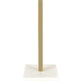 Happimess Avery Modern Classic Metal with Non Slip Weighted Marble Base Paper Towel Holder in White Marble /Gold at Nordstrom