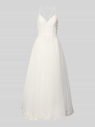 Mascara Brautkleid mit floralen Stickereien in Offwhite, Gr&ouml;&szlig;e 34