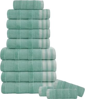 Kathy Ireland 12Pc Stripe Jacquard Kyoto Towel Set