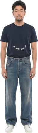 Diesel Blue Relaxed Mid Rise Jeans