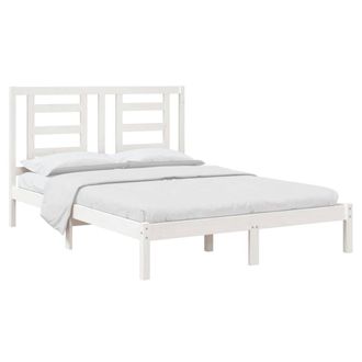 Berkfield Home Beautiful Bed Frame White Solid Wood Pine 140x200 cm