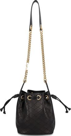 Saint Laurent Cassandre gewatteerde bucket-tas - Zwart
