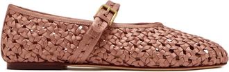 Naghedi Sydney Mary Jane ballerinas met gespsluiting en geweven design - Roze