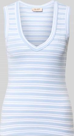 Mos Mosh Slim Fit Top mit V-Ausschnitt Modell Elle in Hellblau, Gr&ouml;&szlig;e XL