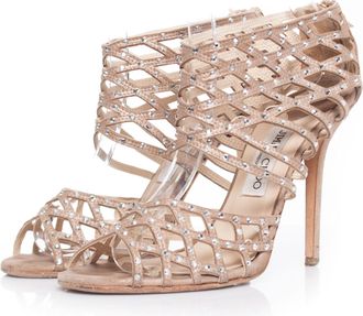 Jimmy Choo London Jimmy Choo lasergesneden strass kooi sandalen