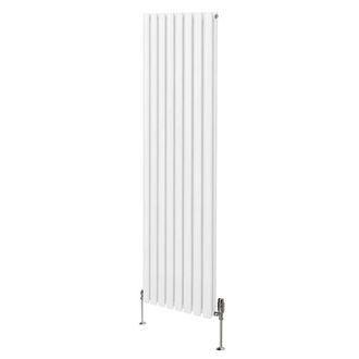 MonsterShop Oval Column Radiator & Valves - 1800mm x 480mm - White