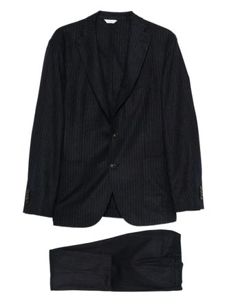 Boglioli pinstripe wool shirt - men - Wool/Polyester/Spandex/Elastane - 50 - Blue