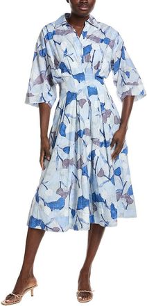 Gracia Dolman Sleeve Pleated Printed Midi Dress
