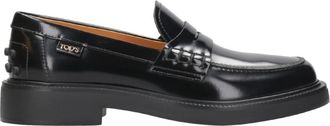 Tod's Zwarte Leren Masker met Zichtbare Stiksels - Dames - Loafers - Zwart - 36 1/2 EU - Leer - Schoenen