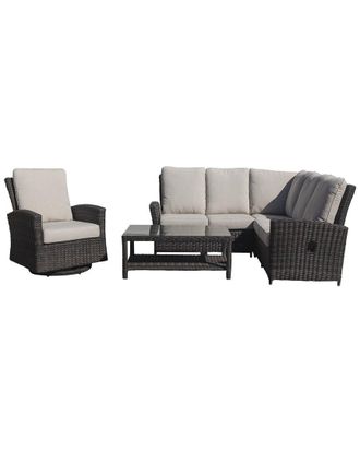 Courtyard Casual Cheshire 5 Pc Recline Sectional Set