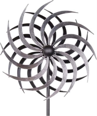 OEM Molino De Viento Alto De Metal Plateado Para Jard&iacute;n