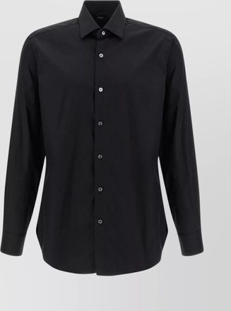 Barba cotton shirt with button cuffs and collar