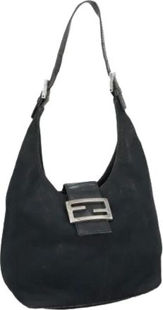 Fendi Pre-owned Shoulder Bags, female, Black, Size: ONE SIZE Pre-owned Nylon Shoulder Bag