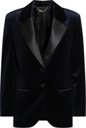 Victoria Beckham Single Breasted Tailored Jacket - Dames - Blazers - Blauw - S - Leer - Jassen