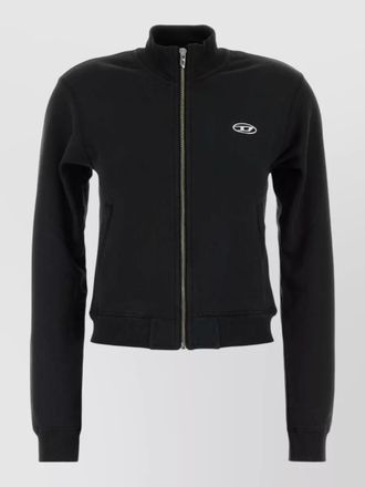 Diesel cotton sweatshirt jacket ribbed cuffs hem