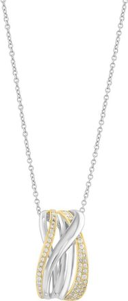 Effy Two-Tone Diamond Swirl Pendant Necklace in Gold at Nordstrom Rack, Size 18