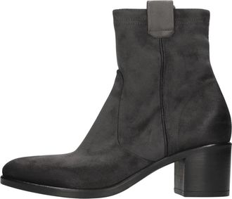 Strategia Gemma Enkellaars - Dames - Laarzen met Hak - Grijs - 38 1/2 EU - Leer - Schoenen
