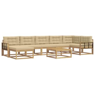 vidaXL Conjunto De Sof&aacute;s De Exterior 8 Pcs Y Beige Vidaxl